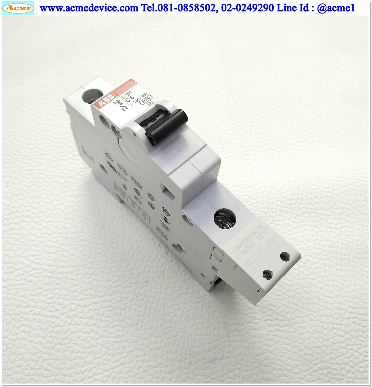 Miniature Circuit Breaker ABB รุ่น S 201 C6, 6A, 1P