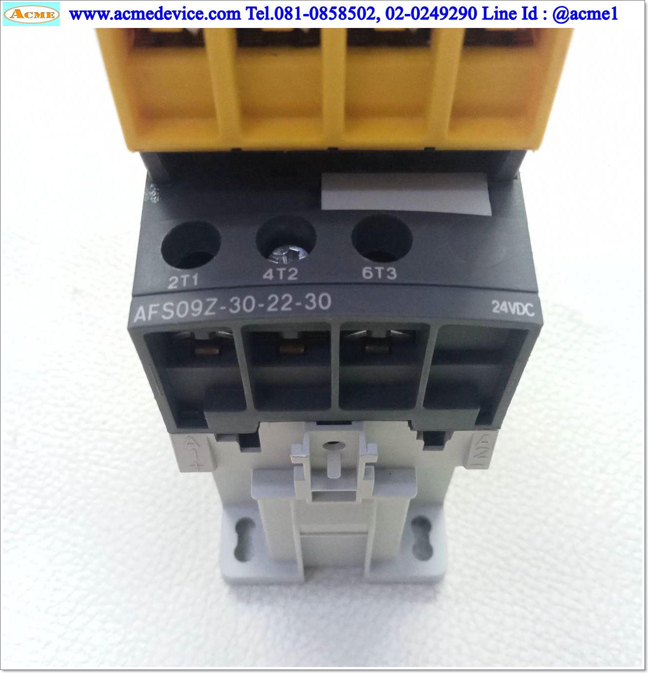 Magnetic Contactor ABB รุ่น AFS09Z-30-22-30, 24Vdc, 25A, 3Pole (คอนเเทคเสริมล็อคกาว)