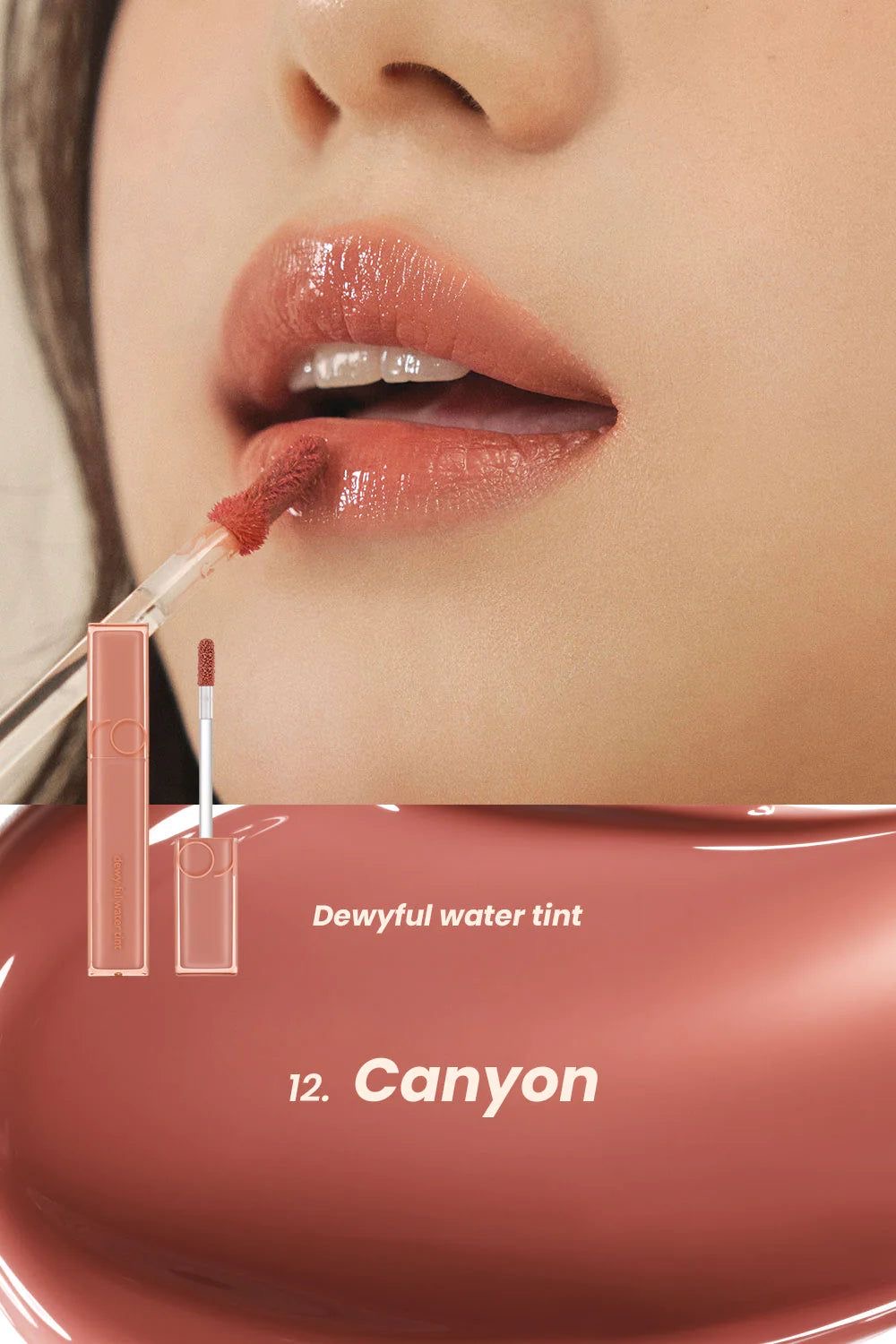 ลิปทินท์โรแมนด์ Romand Dewy Ful Water Tint #12 Canyon