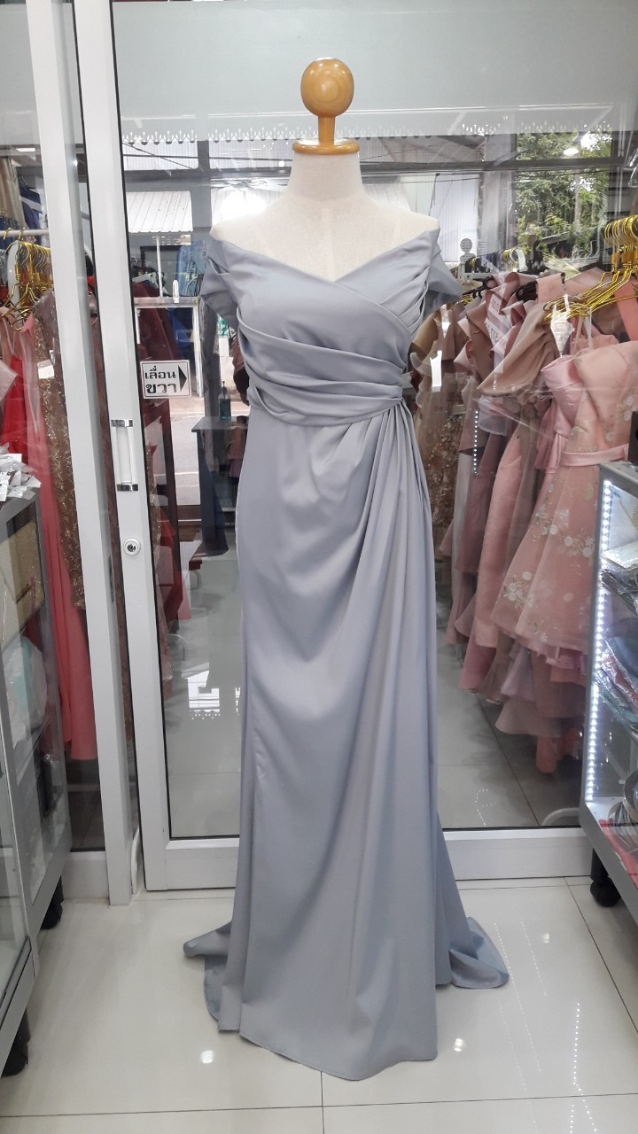 (PRE-LOVED) ยาวเทาปาดไหล่จีบอก(2XL) มือ2