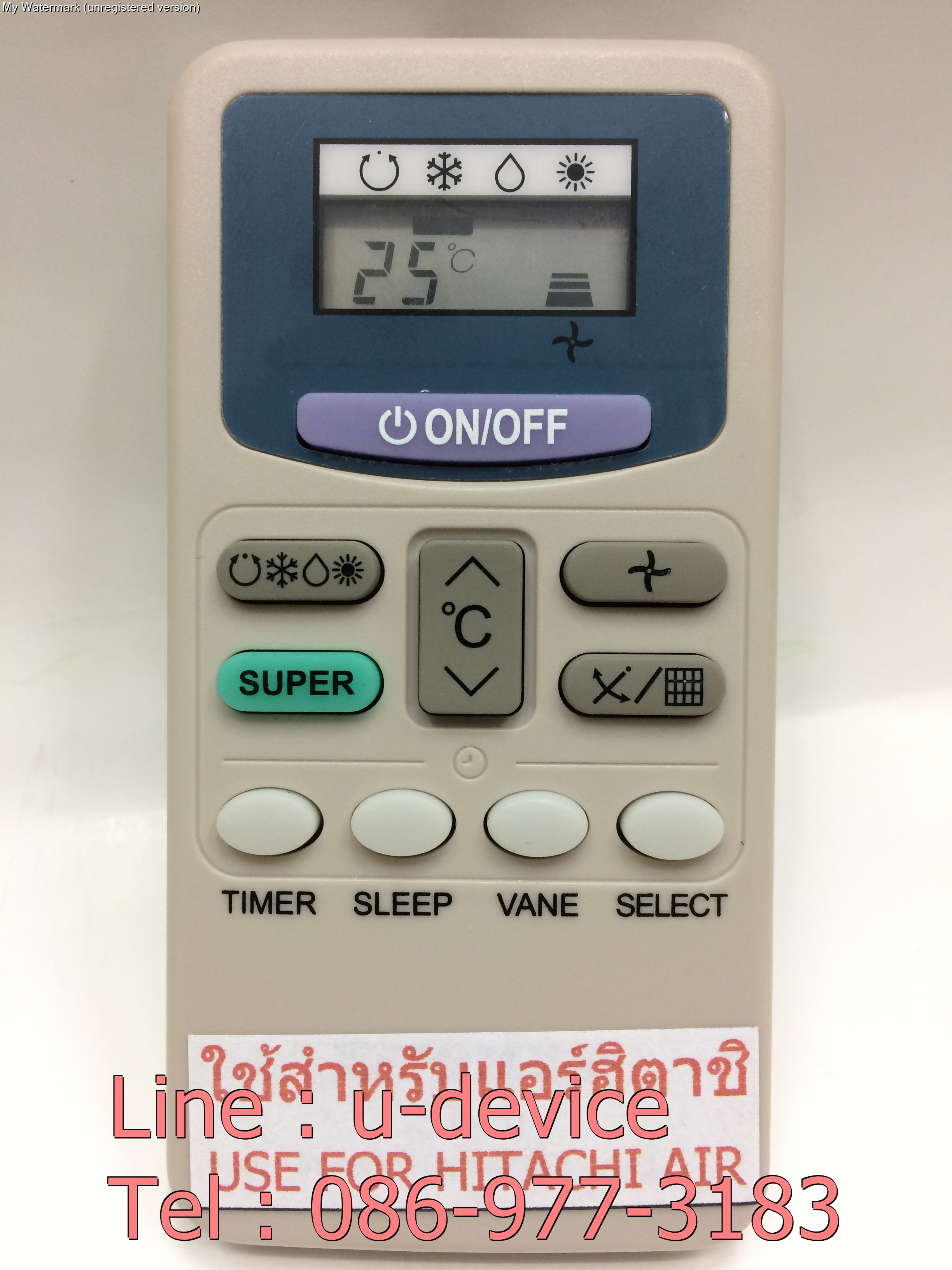 รีโมทแอร์ Hitachi รุ่นแบน