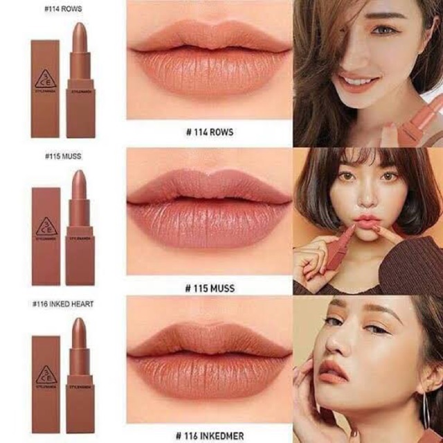 ลิปเนื้อแมท 3CE MOOD RECIPE MATTE LIP COLOR #116 INKED HEART