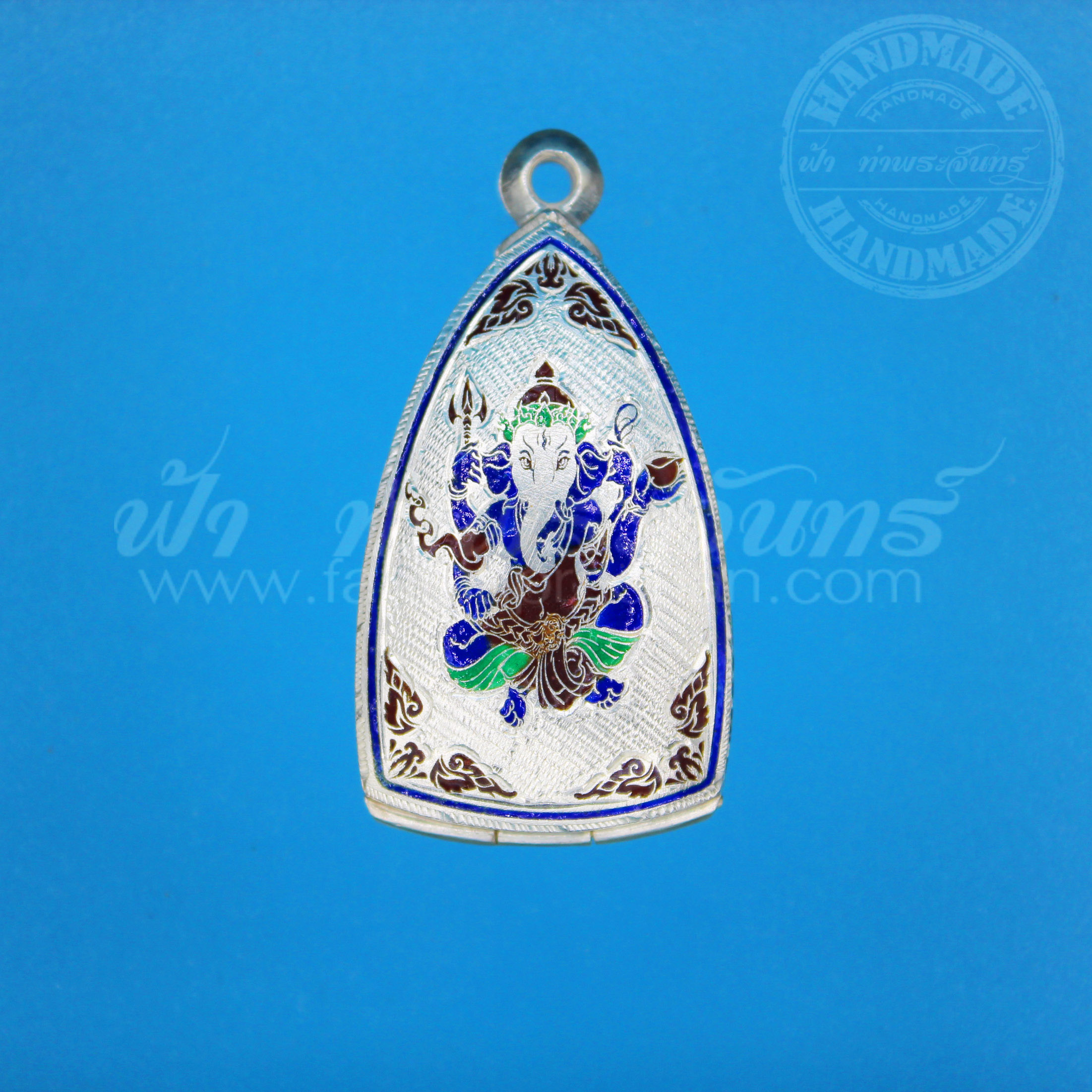 ตลับปู่ทวด ปิดหลัง เงินแกะลาย ลงยา 92.5%