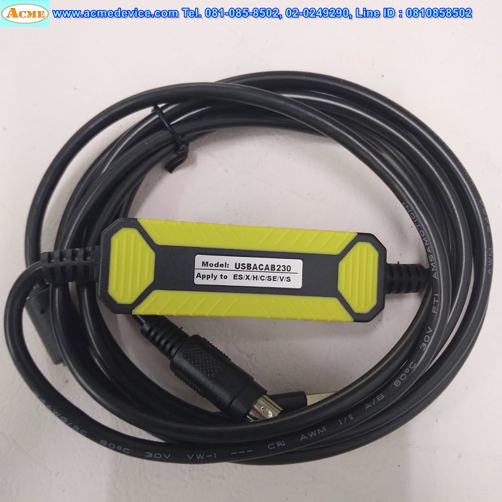 Download cable สายโหลด รุ่น USB-ACAB230, USB-DVP, ใช้กับ PLC Delta ES/X/H/C/SE/V/S/DVP (2.5 m.)