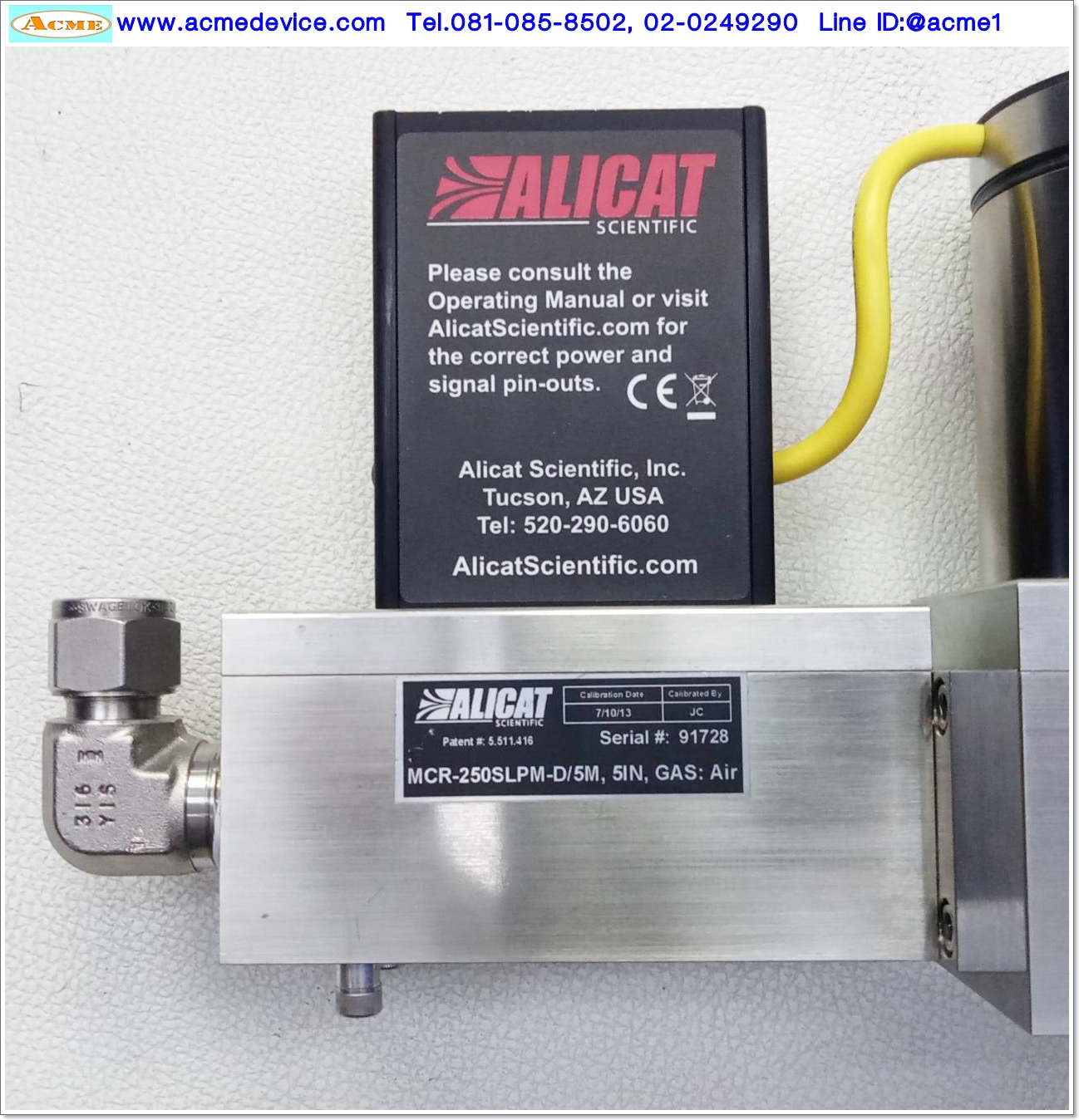 Flow Controller Alicat รุ่น MCR-250SLPM-D/5M, 5IN, 250 SLPM, 24V