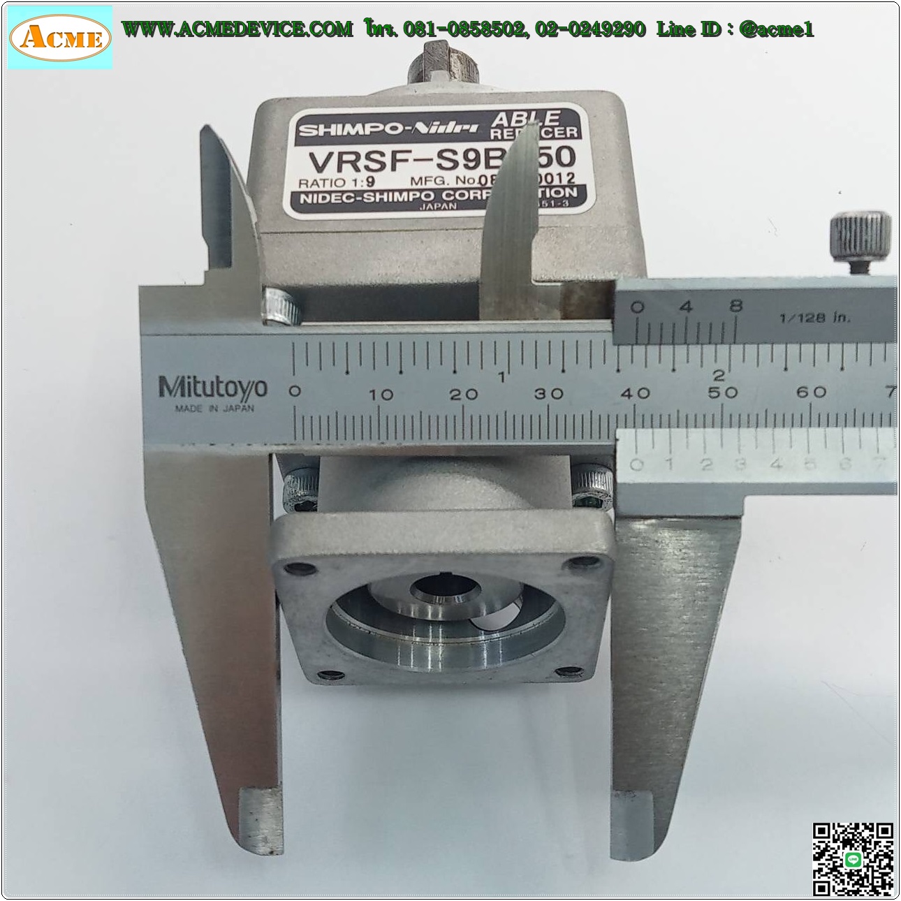 Gear Head Nidec Shimpo รุ่น VRSF-S9B-50, Ratio 9:1, เพลาเข้า 8mm, ออก 12mm, (for 50W, 100w)