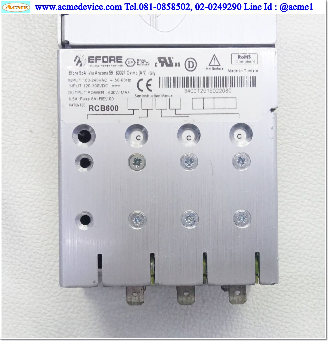 Power Supply Roal รุ่น RCB600-CCCC, OPC, Output 9-30V, 6.25A, 150W, 3 slot