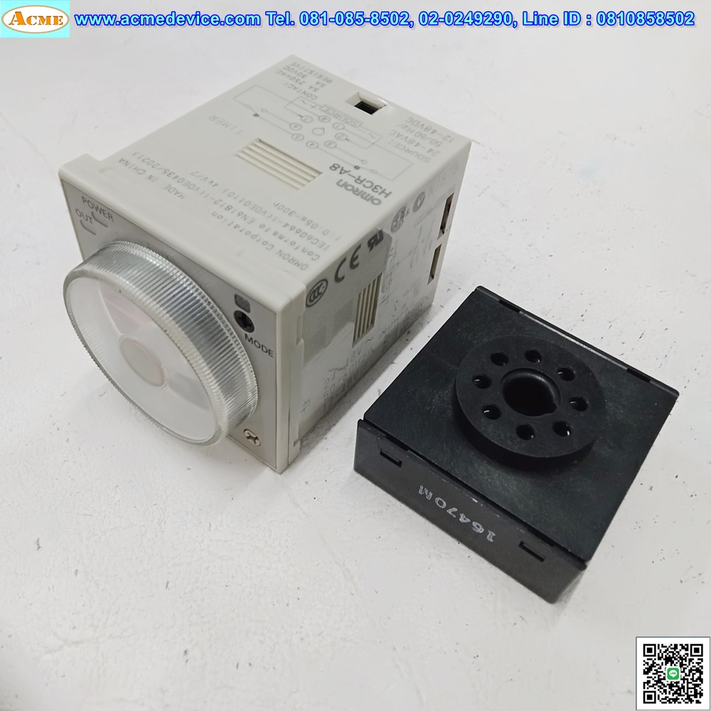Timer Omron รุ่น H3CR-A8, 24-48VAC, 0.05s-300h