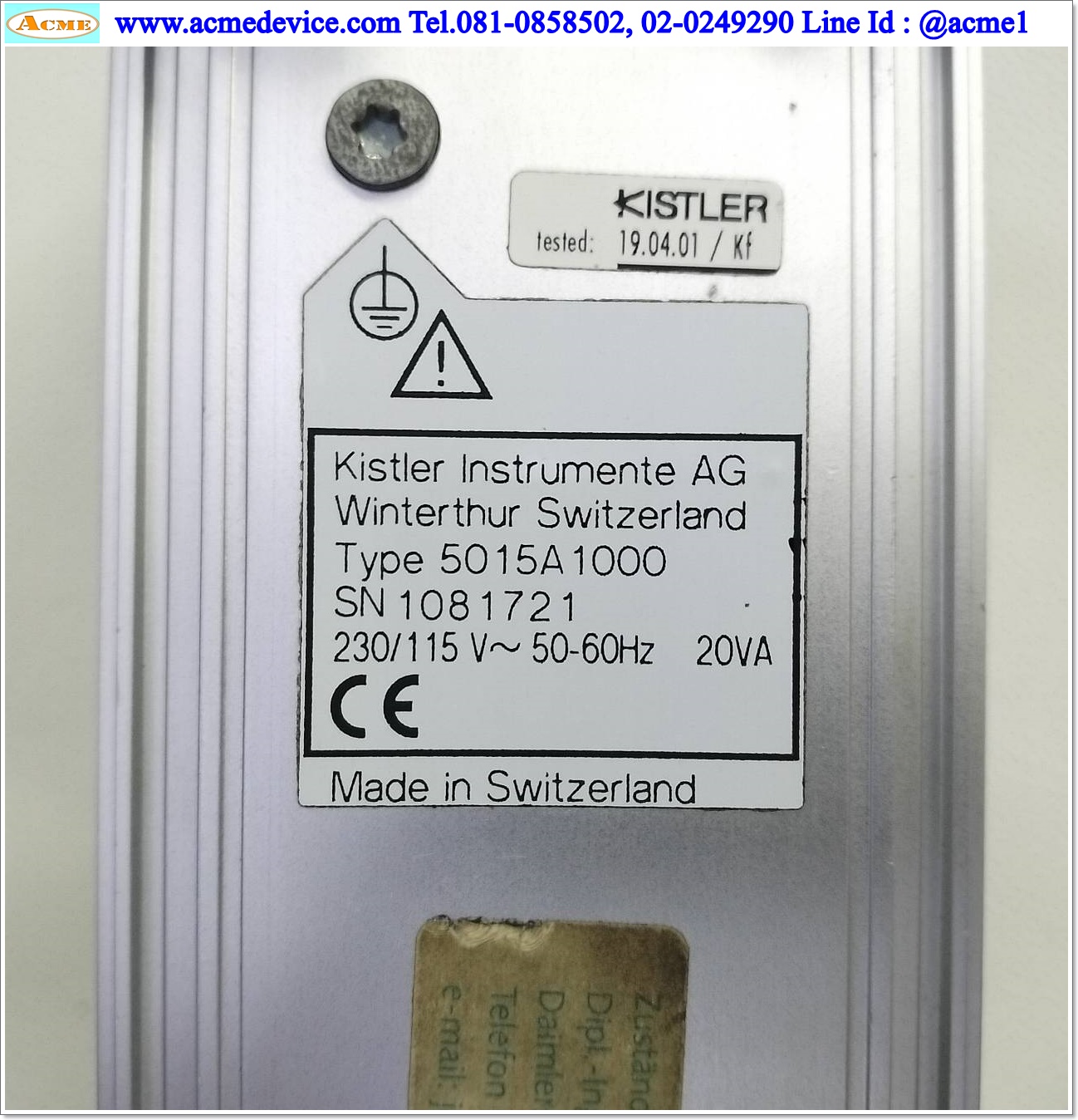 Charge Meter Kistler รุ่น 5015A1000, 5015, 230/115V