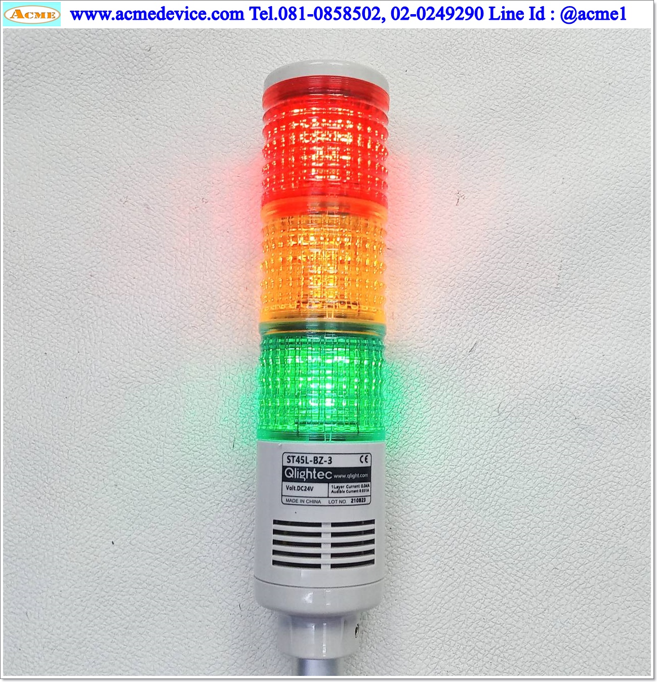 Tower Light Qlightec รุ่น ST45L-BZ-3, 24Vdc