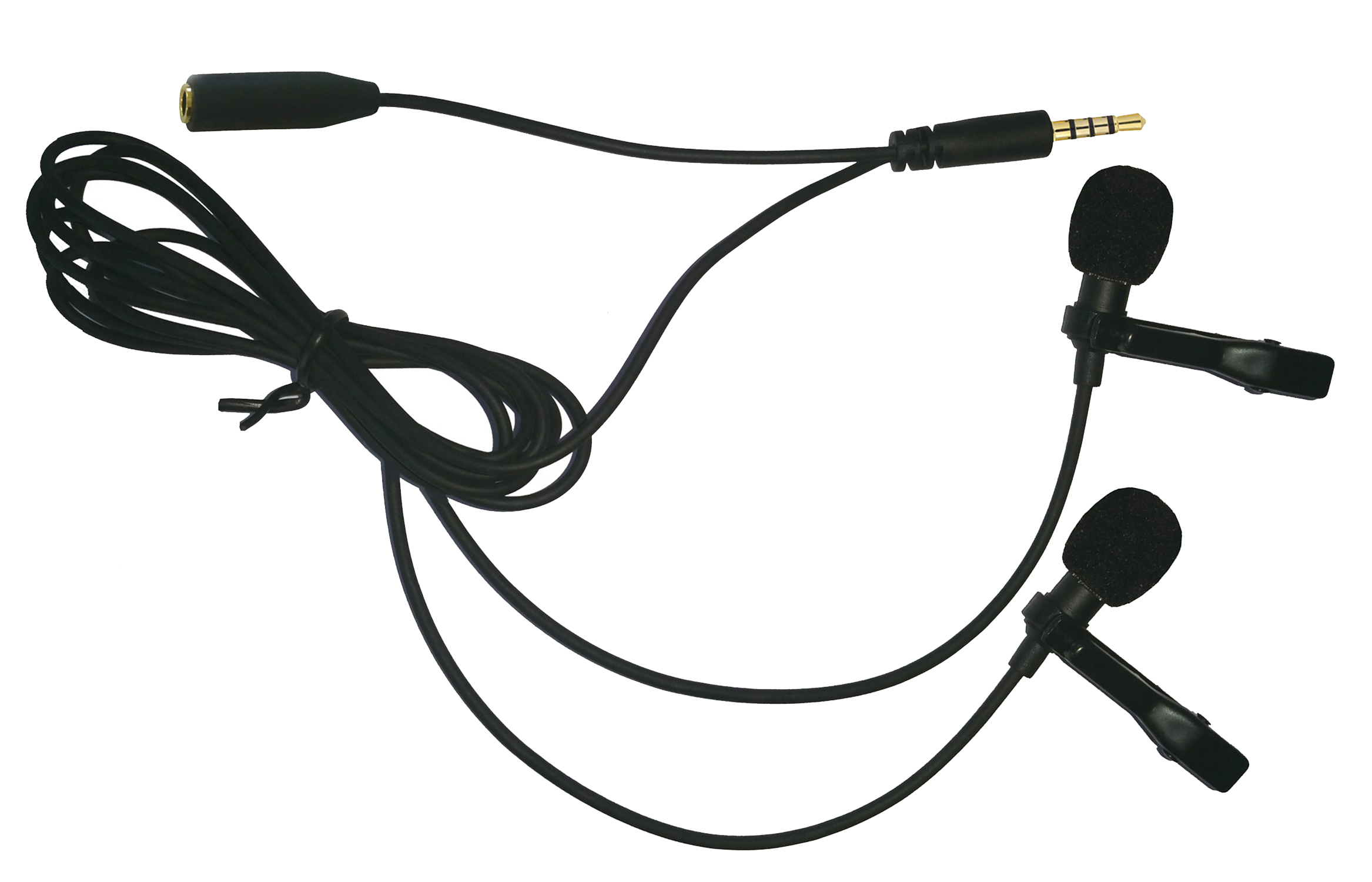 ไมค์โครโฟน 2 ตัวสำหรับพิธีกร 2คน ใช้สำหรับมือถือหรือสมาร์ทโฟน iOS android