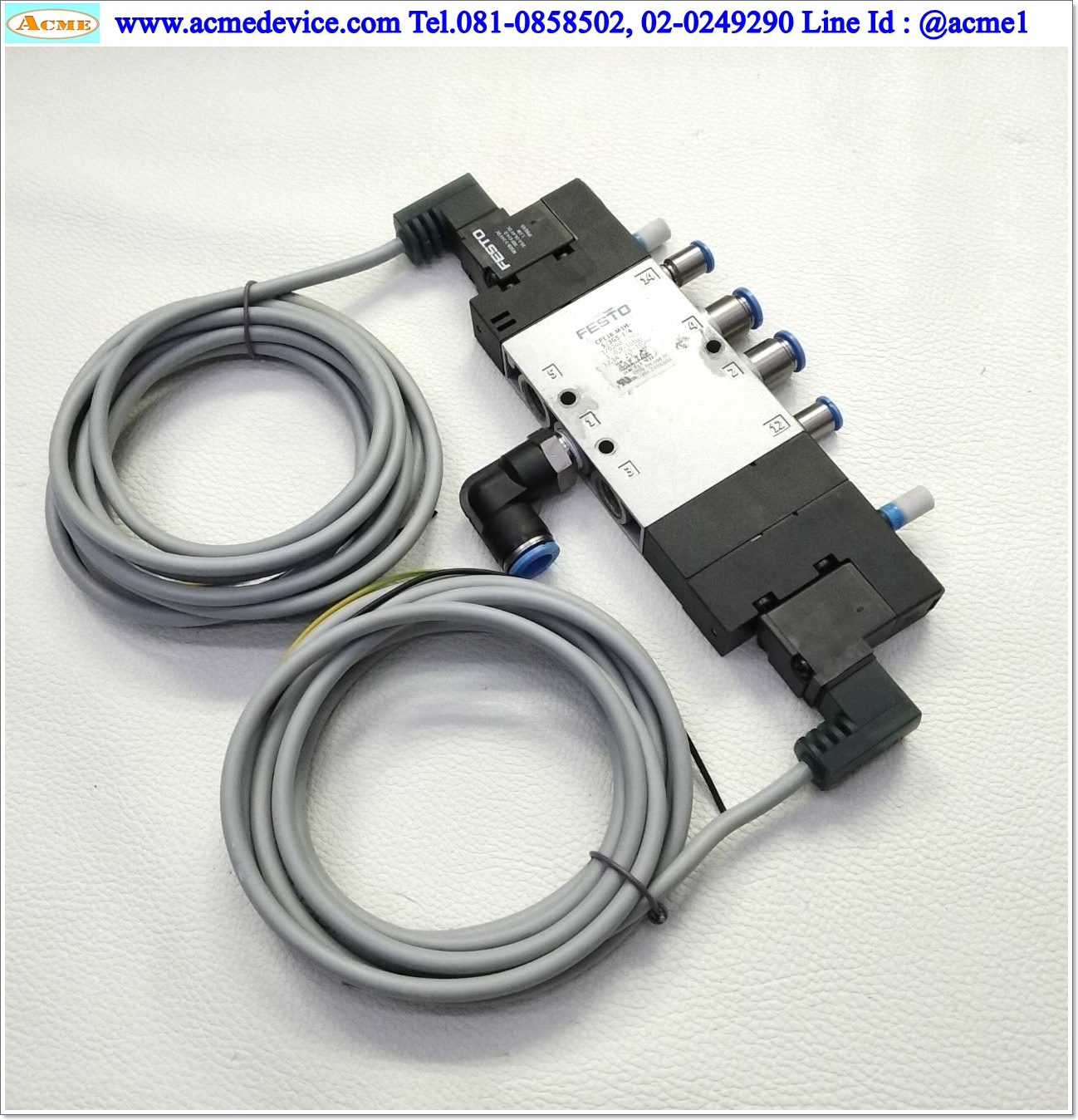 Solenoid Valve Festo รุ่น CPE18-M1H-5/3GS-1/4, 0.9-10 Bar, 5/3, 3-position closed center, Coil 24Vdc