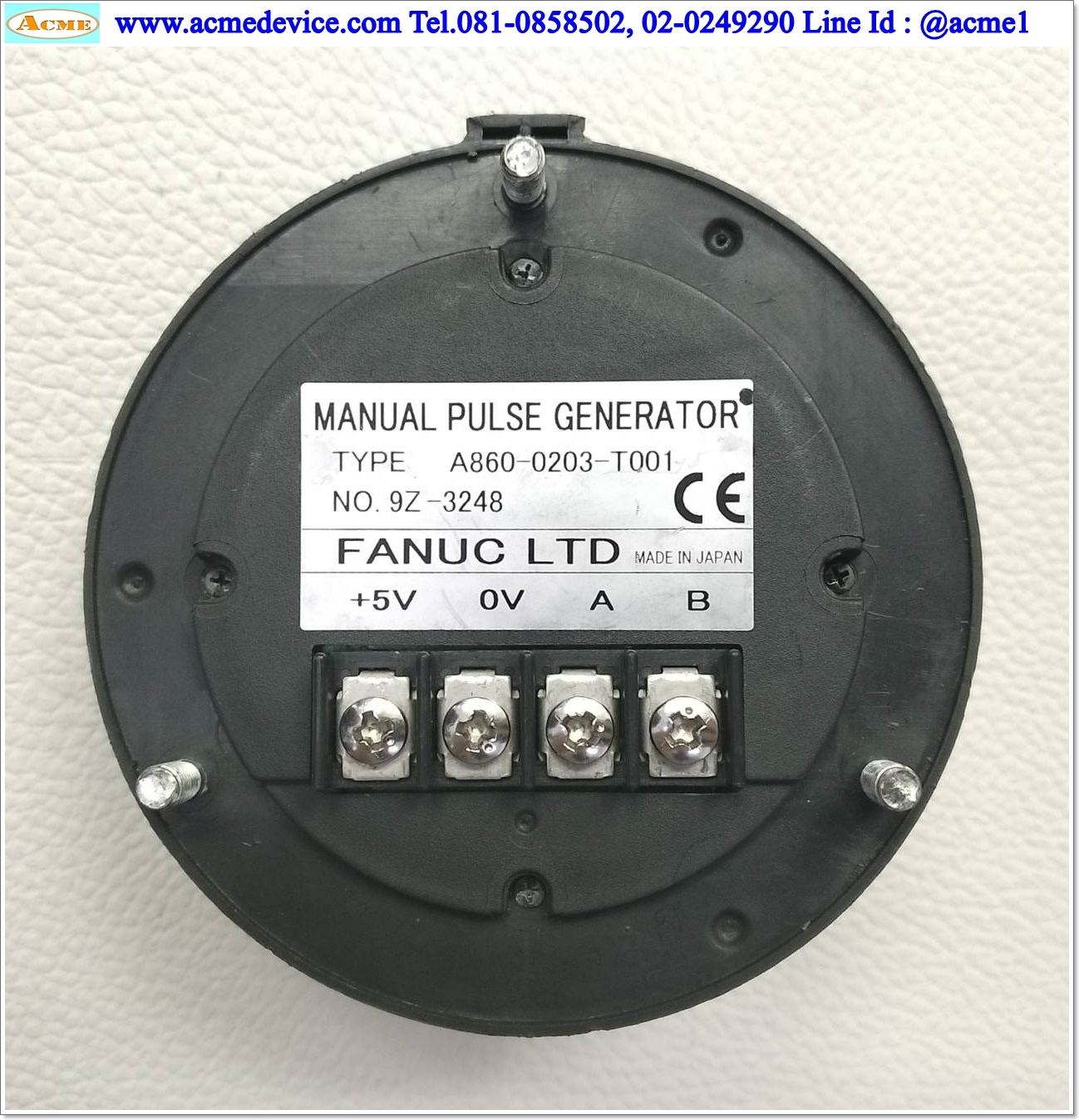 Manual Pulse Generator (MPG) FANUC รุ่น A860-0203-T001, 5-15 Vdc, Incremental Encoder (A / B Phase output)