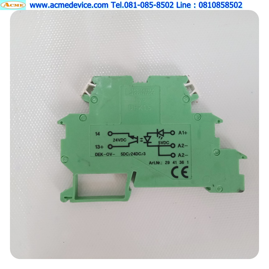 Solid State Relay Phoenix Contact รุ่น DEK-OV-5DC/24DC/3, Input: 5 V DC, Output 3 - 30 V DC/3 A