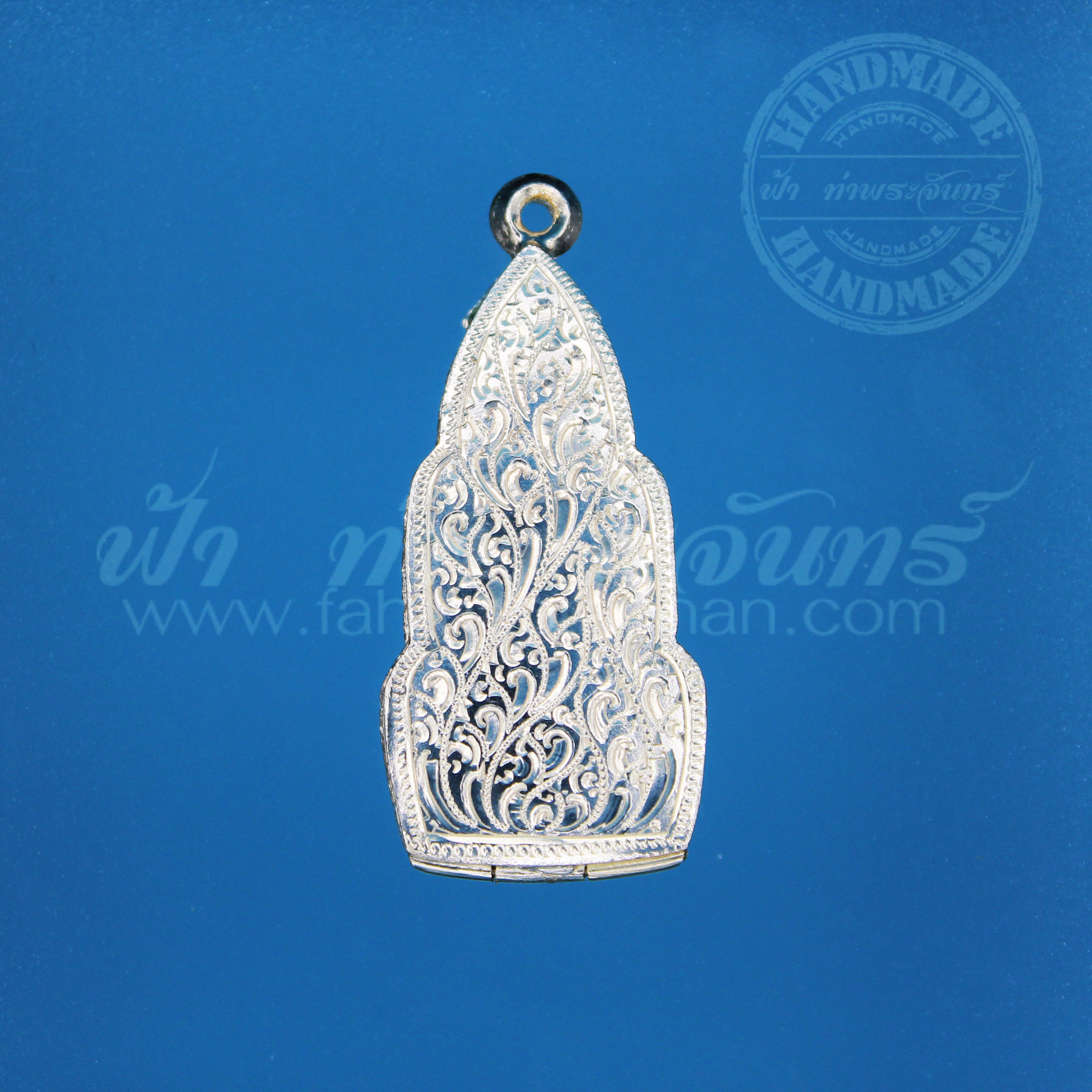 ตลับหูยานพิมพ์เล็ก ปิดหลัง เงินแกะลาย 92.5%