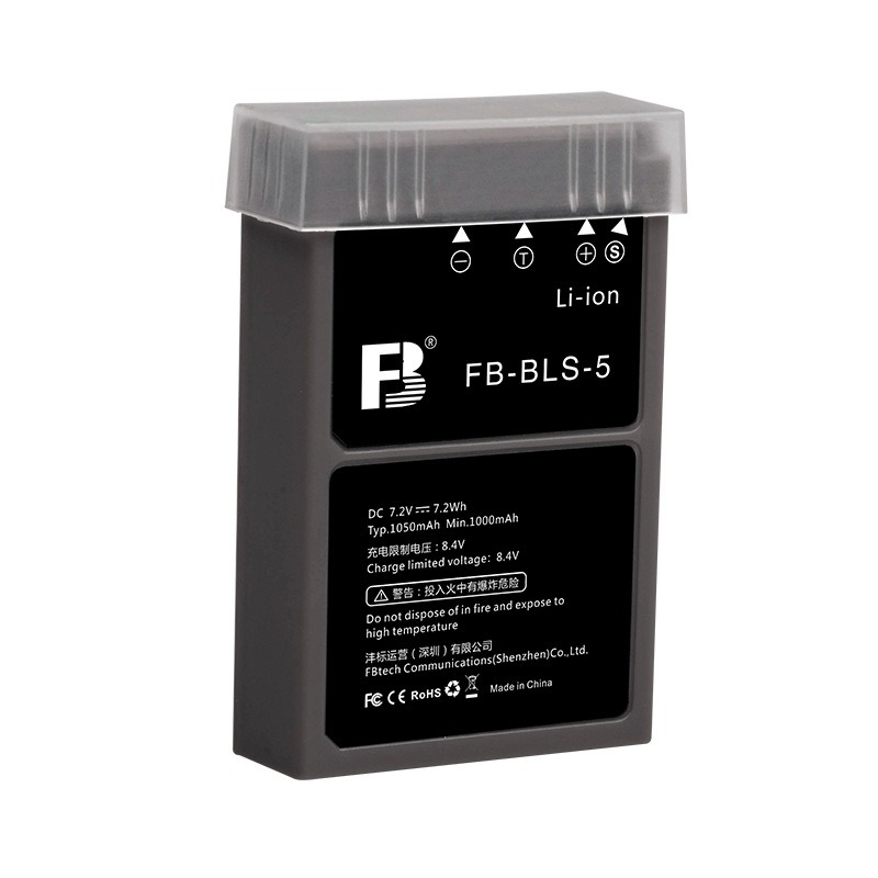 แบตเทียบยี่ห้อ FB รุ่น BLS-5 BLS-50 1050mAh สำหรับกล้อง Olympus PEN E-PL9, E-PL2, E-PL5, E-PL7, E-PL8, E-PM2, E-M10, E-M10II, E-M10III รับประกัน 3 เดือน