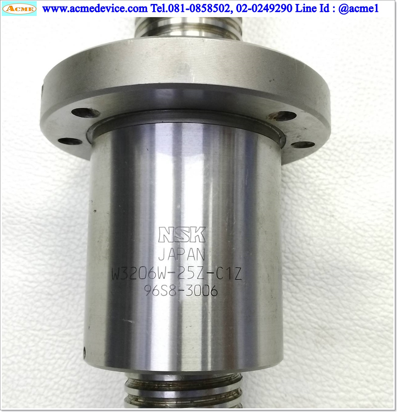 Ball Screw NSK รุ่น W3206W-25Z-C1Z, ขนาดเพลา 32 mm. x 840 mm., Stroke 530 mm., Pit 4 mm