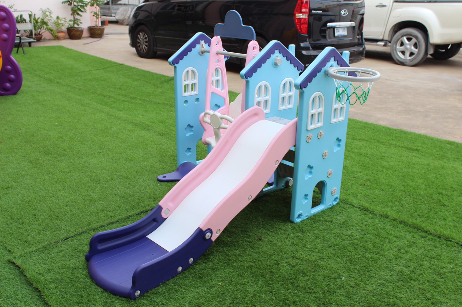 บ้านชิงช้าสไลด์&สวิง (สีฟ้า)