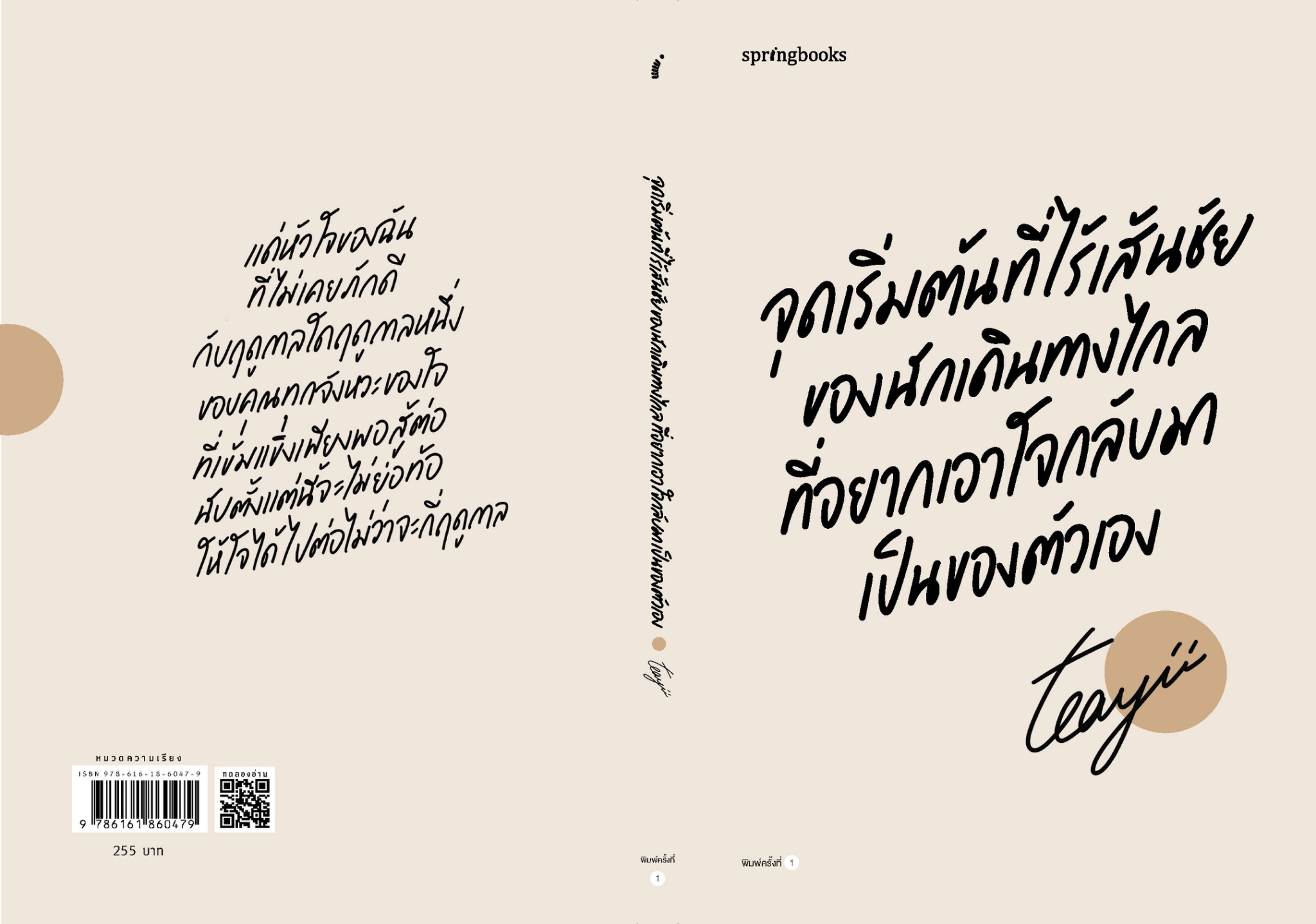 หนังสือเรื่อง จุดเริ่มต้นที่ไร้เส้นชัยของนักเดินทางฯ : Teayii : สำนักพิมพ์ Springbooks