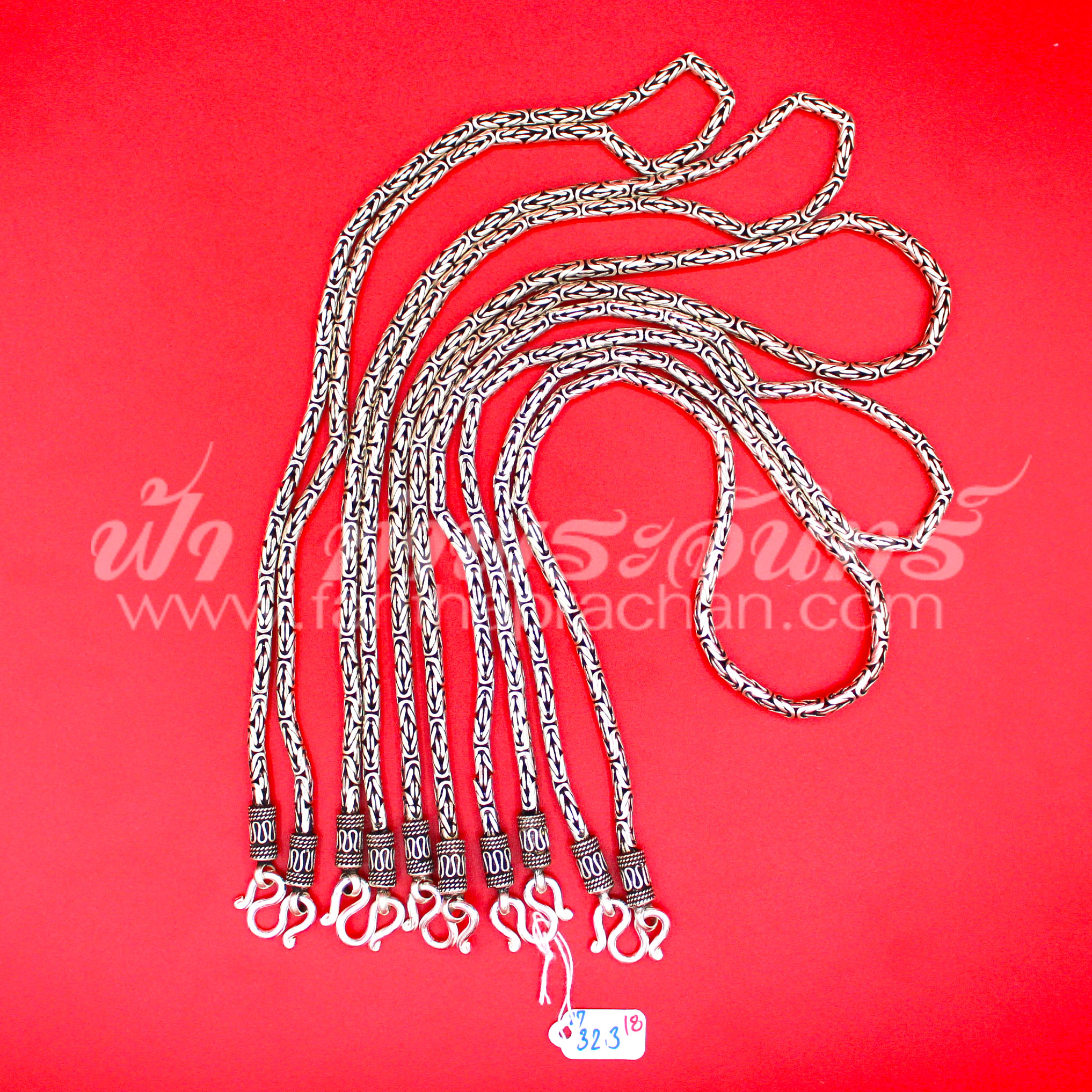 สร้อยคอเงินแท้ 92.5% ลายบาหลี รมดำ แบบห่วงเดียว