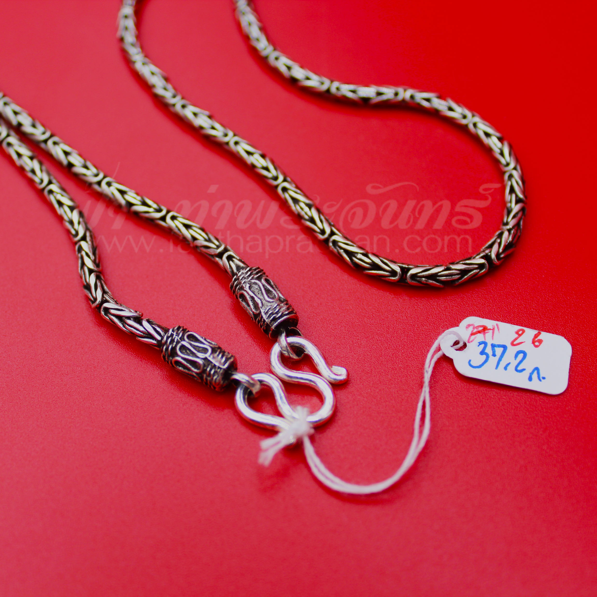 สร้อยคอเงินแท้ 92.5% ลายบาหลี รมดำ แบบห่วงเดียว