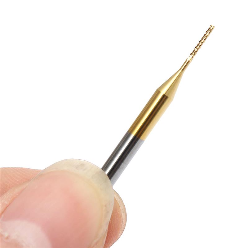01ดอกกัด PCB เคลือบไทเทเนียม 0.8 mm 10 PCS Tungsten Carbide Router Tool, Milling Metal Bushing