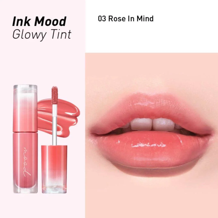 ลิปเพริเพร่า Peripera Ink Mood Glow Tint Set 03 #Rose in Mind + Mini 01 #Best Beige Menu