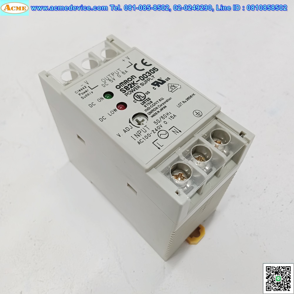 Power Supply Omron รุ่น S82K-00305, Output 5Vdc, 0.6A, 3W