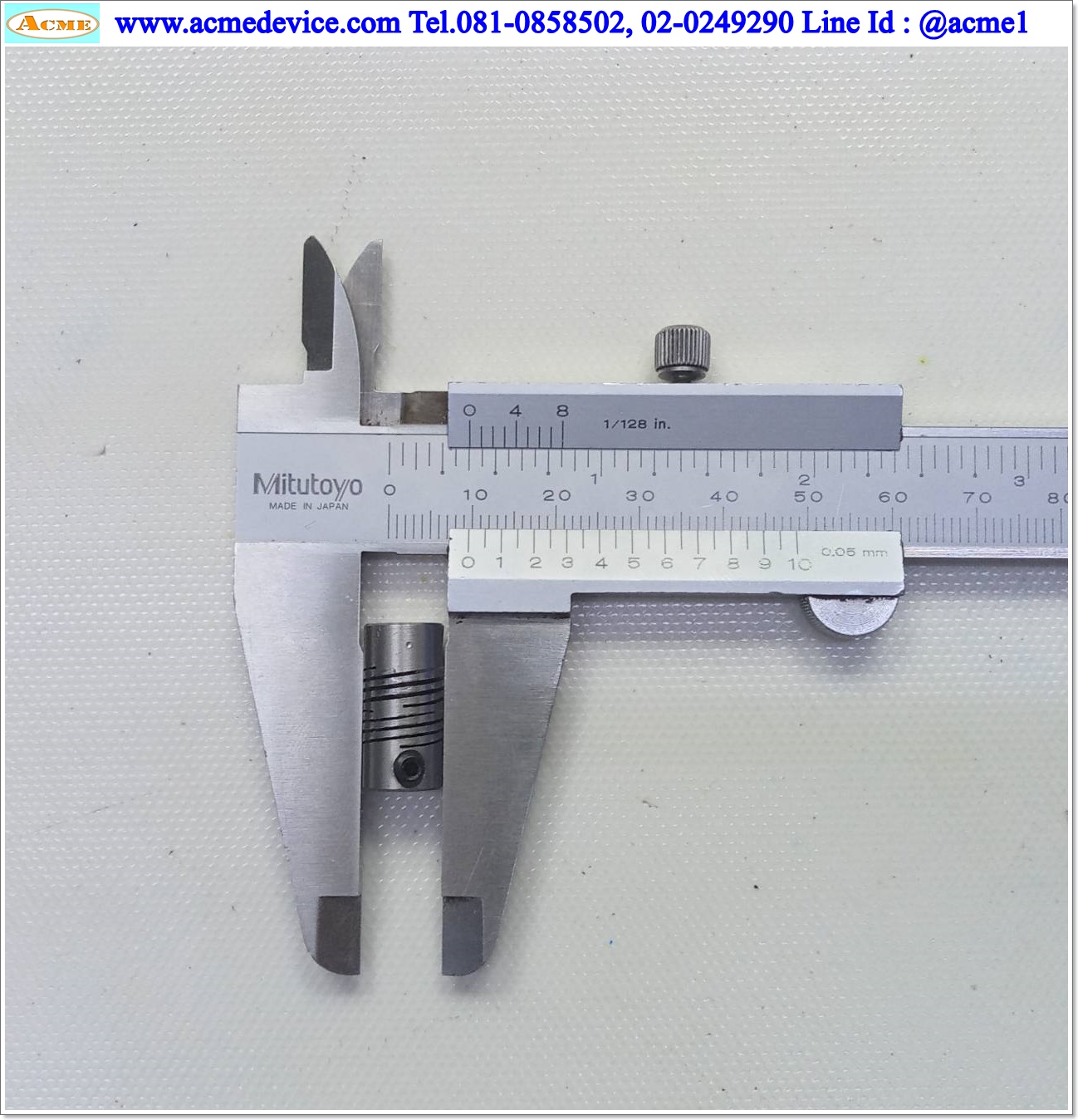 Coupling ขนาด ID 3/3mm, OD 9.5mm, L 19mm, Stainless, 2 เกลียว