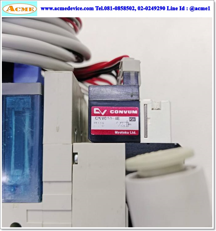 Vacuum Ejector Convum รุ่น MC22 series + MPS-V23C-NGA (6), -87kPa, 24Vdc, NPN, Analog Out 1-5V