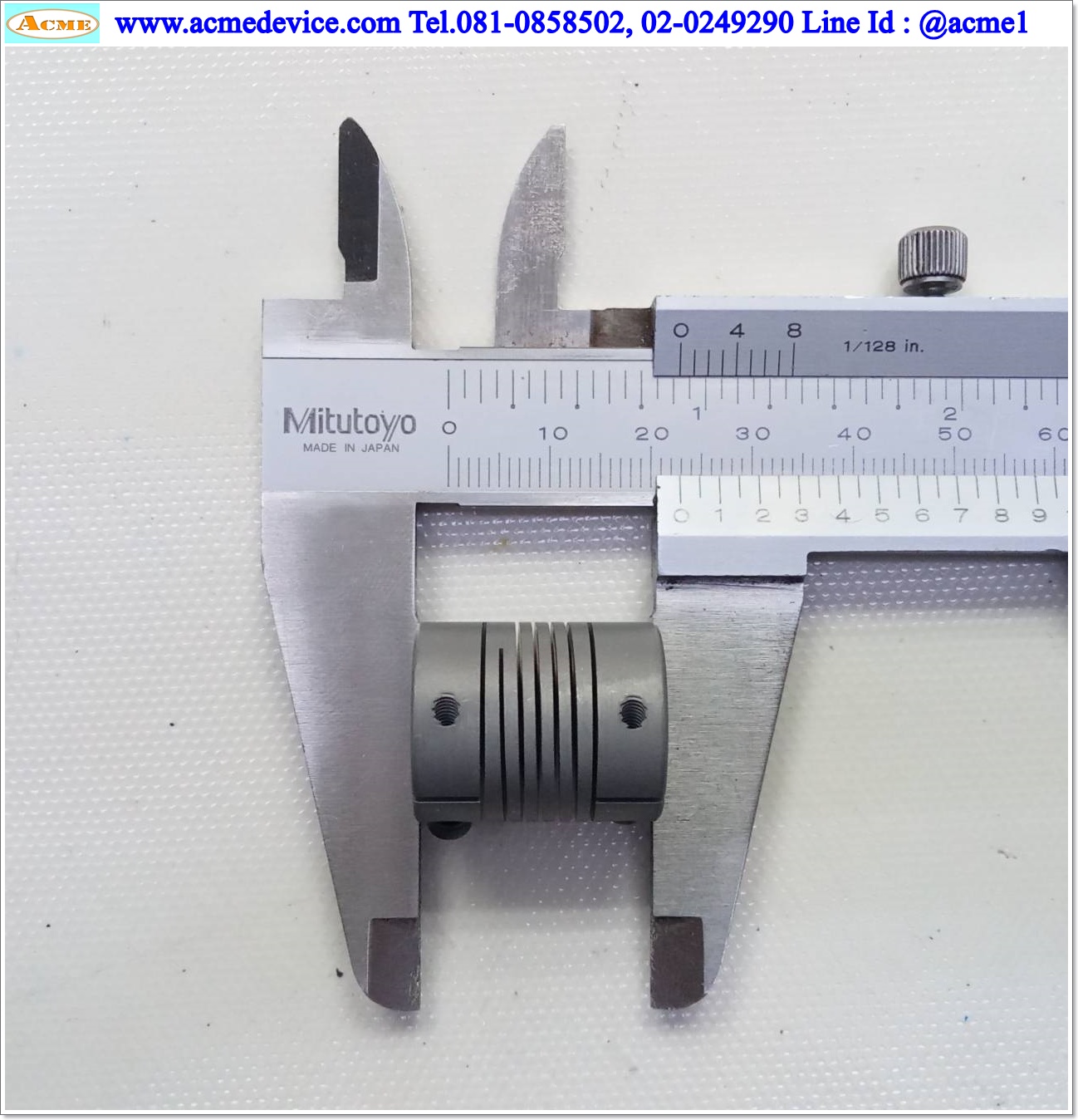 Coupling HELICAL ขนาด ID 5/6mm, OD 18mm, L 22mm, Aluminum, ACRM075-6mm-6mm