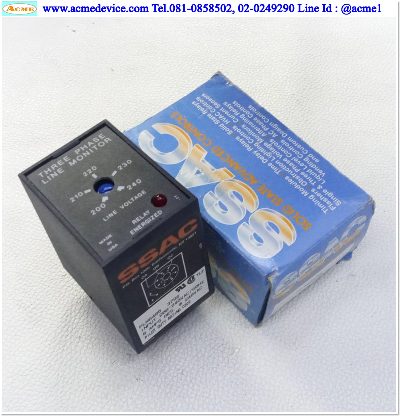 Phase Protection SSAC รุ่น PLM6405, Output 8A @RES, 3 Phase, 200-240Vac