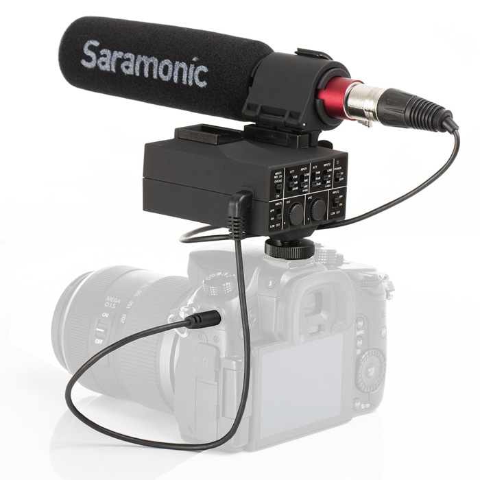 Saramonic MixMic - Shotgun Microphone with Integrated 2-Channel XLR Audio Adapter for DSLR Cameras & Camcorders รับประกันศูนย์ไทย 1 ปี