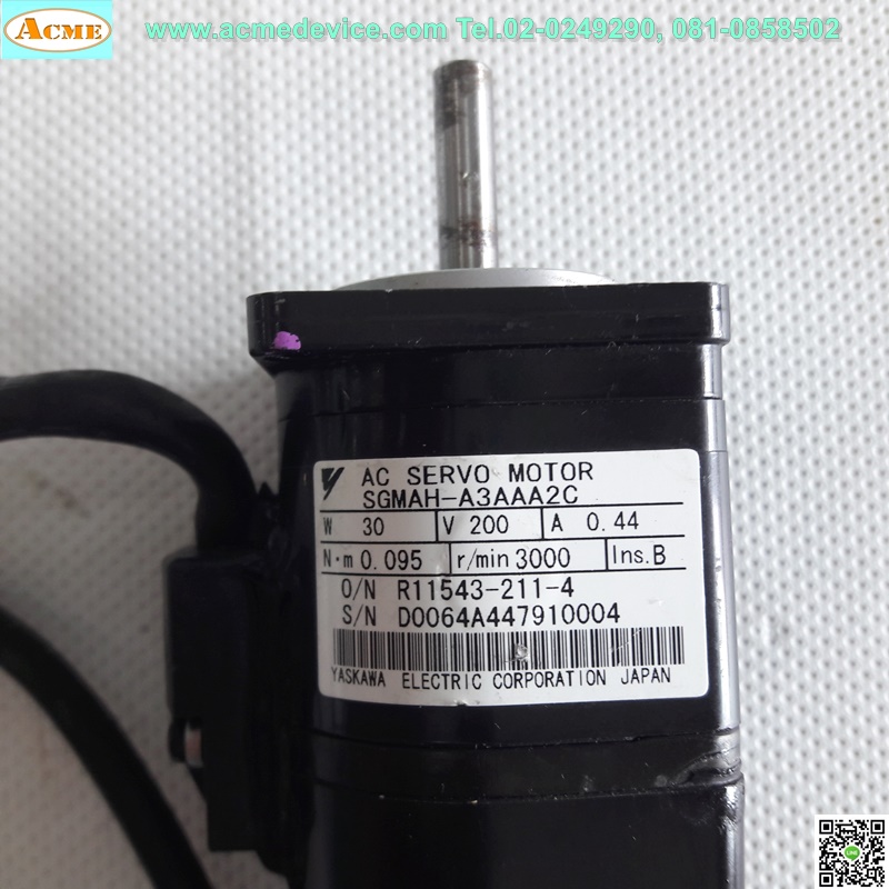 Servo Drive yaskawa รุ่น SGDJ-03AP, Motor SGMAH-A3AAA2C, 30w