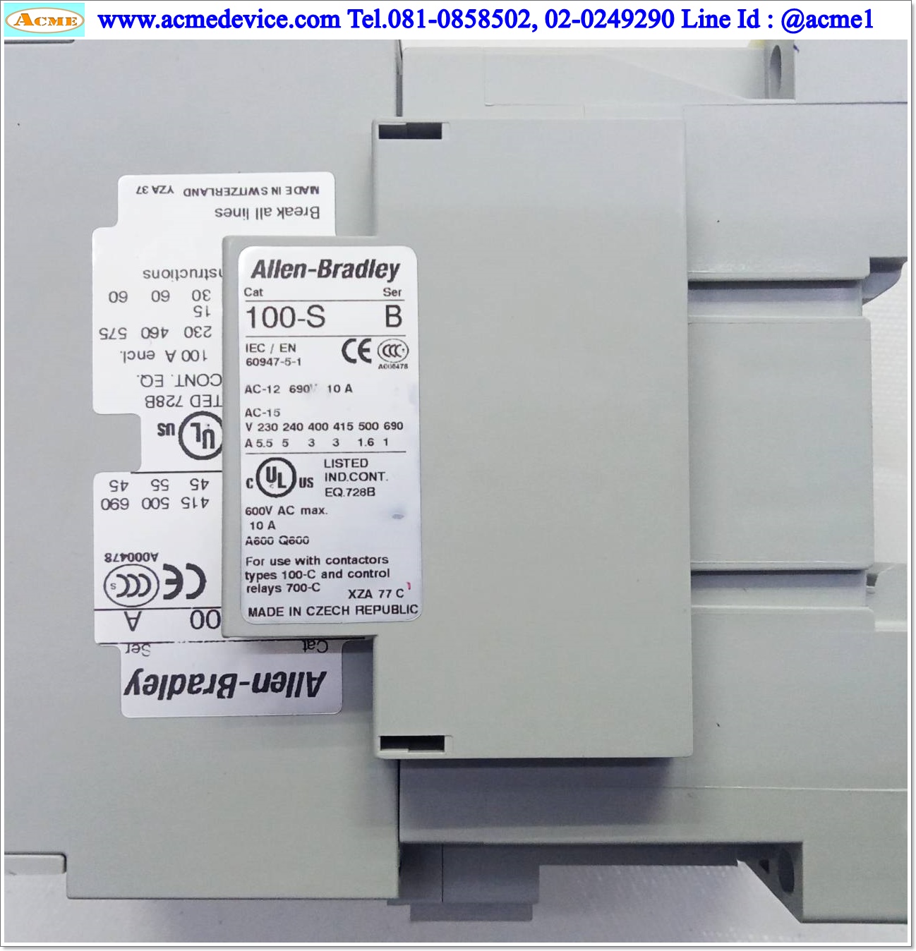 Megnatic Contactor Allen-Bradley รุ่น 100-C85D*00, 24Vdc, 85A
