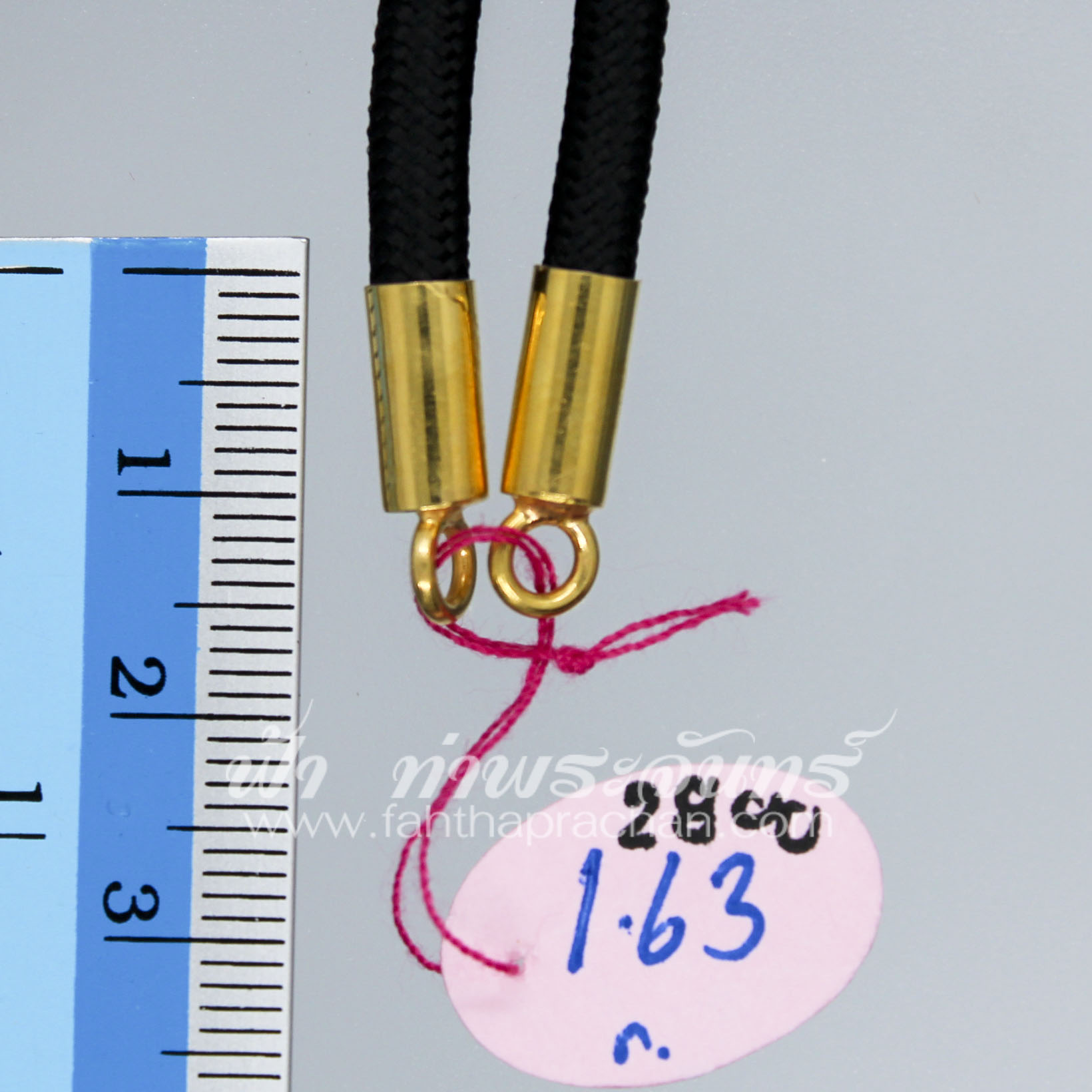 สร้อยคอเชือกร่ม หัวจรวดและตะขอตัวเอ็มทองคำ