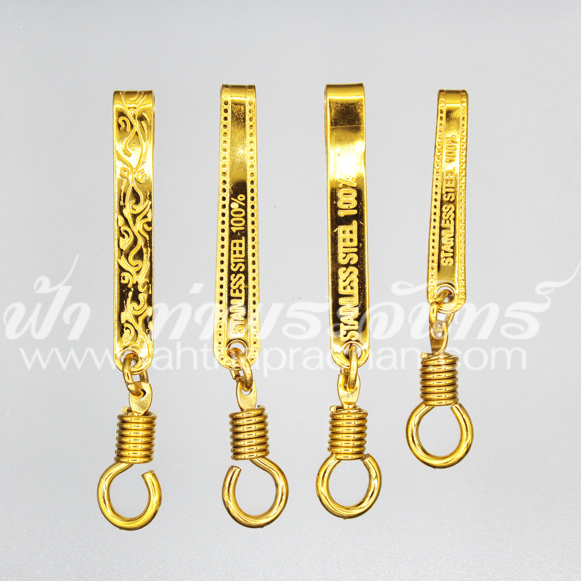 แหนบห้อยพระ สแตนเลสยิงเลเซอร์ เซต 4 แบบ