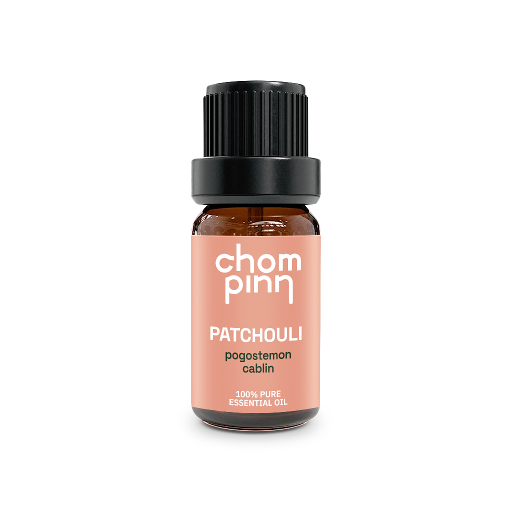น้ำมันหอมระเหยบริสุทธิ์แพทชูลี่หรือใบพิมเสน ธรรมชาติ 100 % (Patchouli) 10 ml. ชมภิญญ์