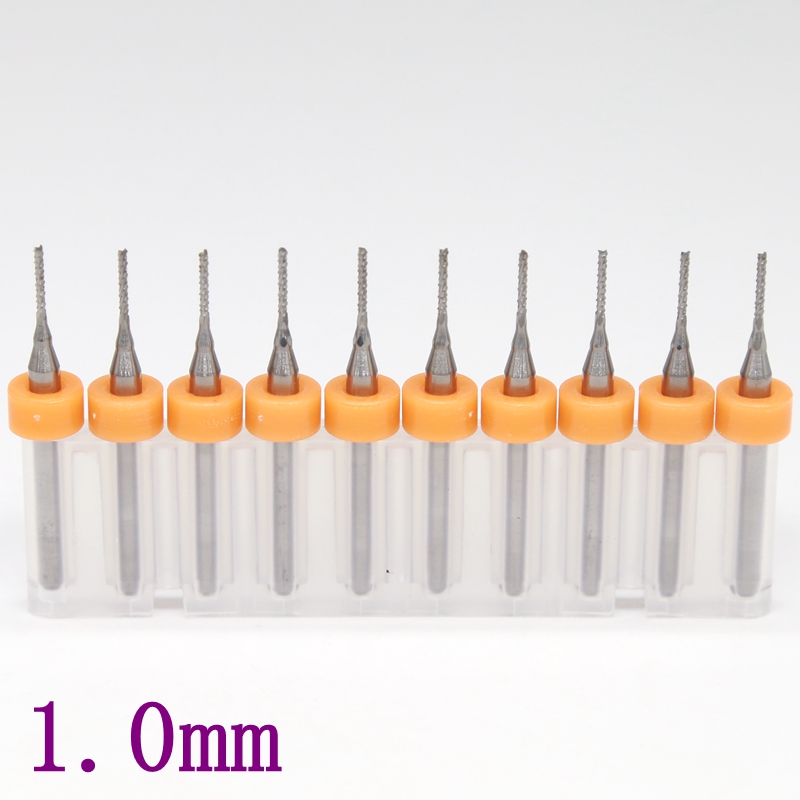 ดอกกัด PCB End Mill 1.0 mm , Exercise 10PCS Tungsten Carbide PCB Cutter 1.0mmFishtail Engraving Tools, CNC Routers Timber Metal Fresa Engraving Tools