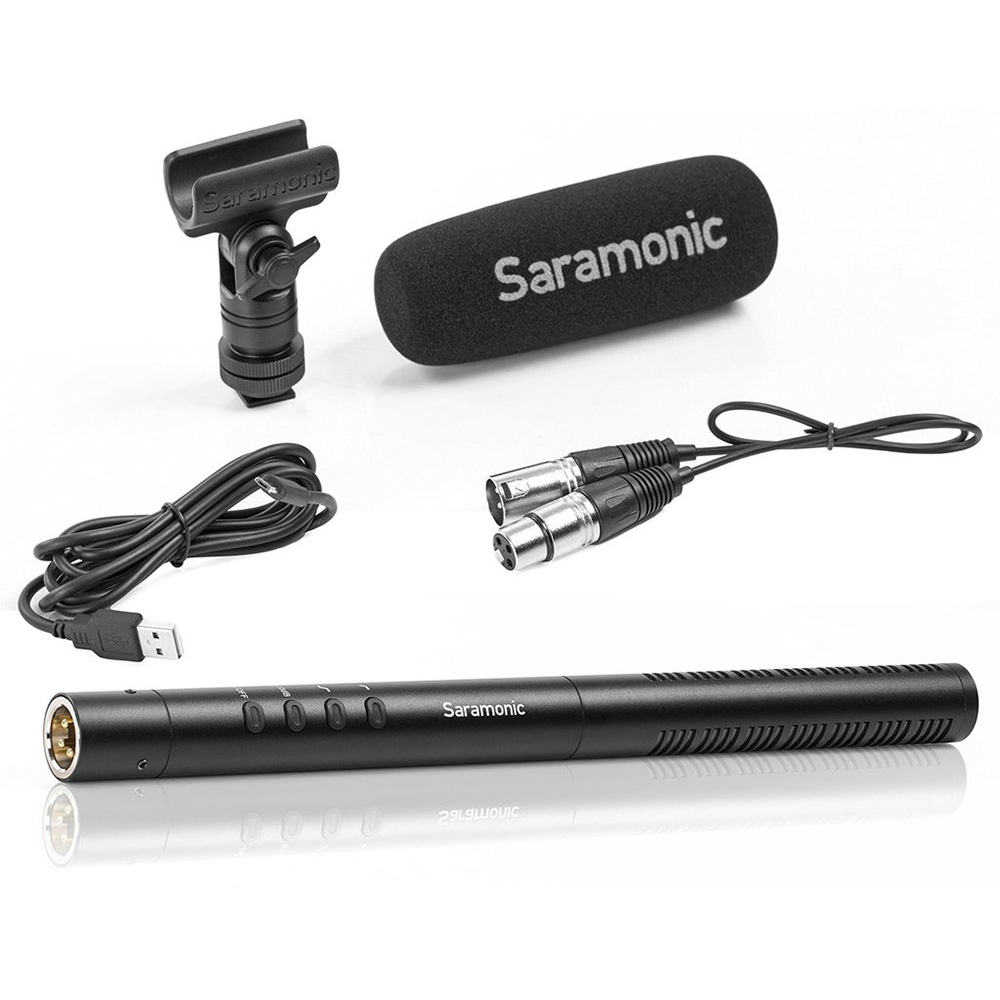 Saramonic SR-TM1 - Super-Cardioid Broadcast XLR Shotgun Condenser Microphone with Built-in Rechargeable Battery รับประกันศูนย์ไทย 1 ปี