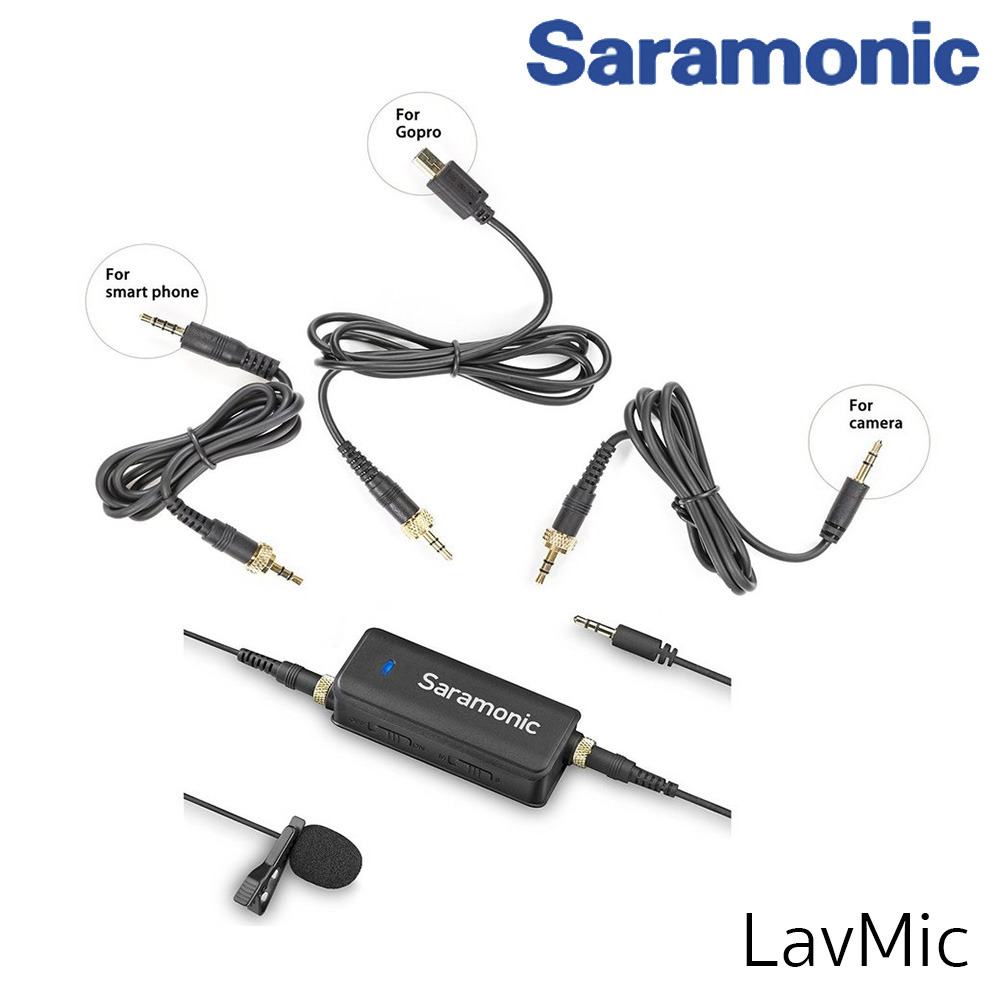 Saramonic LavMic - Premium Lavalier Microphone with 2-Channel Audio Mixer and Outputs for iPhoneAndroid Smartphones, GoPro, DSLR Cameras, Camcorders & Portable Recorders รับประกันศูนย์ไทย 1 ปี