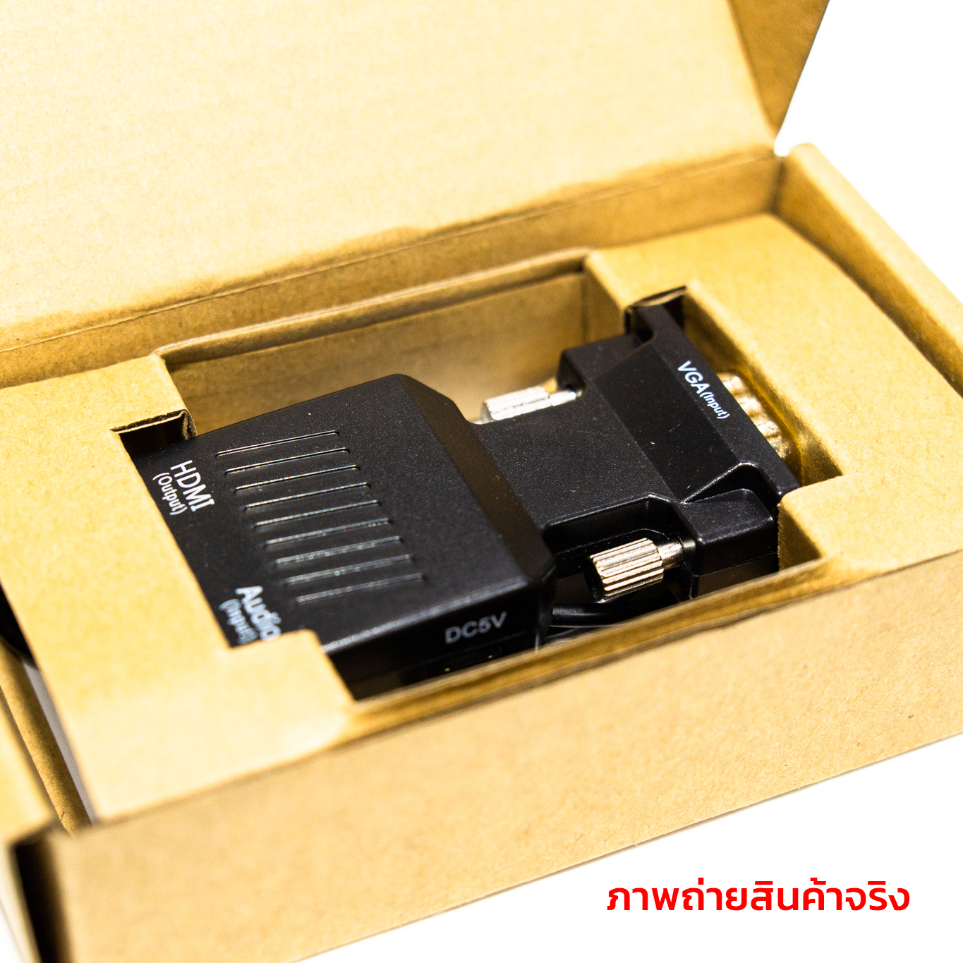อแดปเตอร์แปลงสัญญาณภาพและเสียง VGA+AUDIO TO HDMI พร้อมสาย 3.5mm สำหรับต่อเสียง รองรับ 1080P