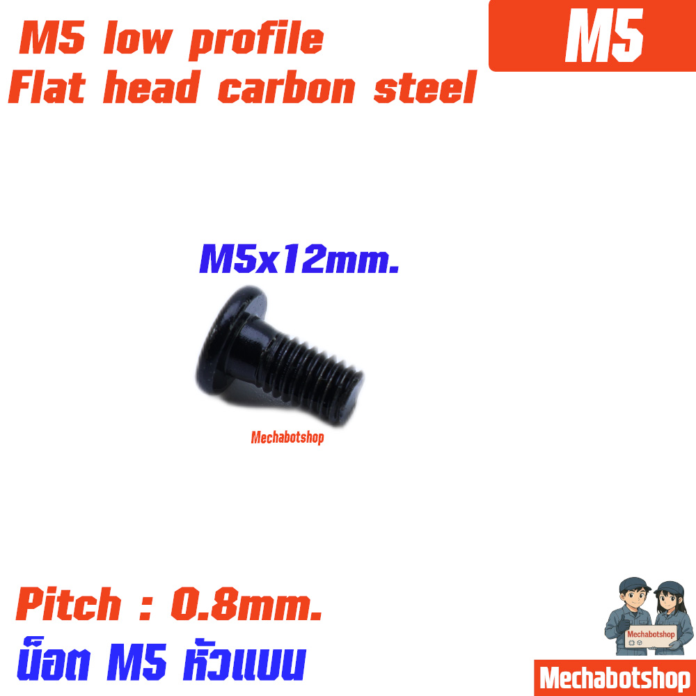 M5x12mm. Low Profile Screws