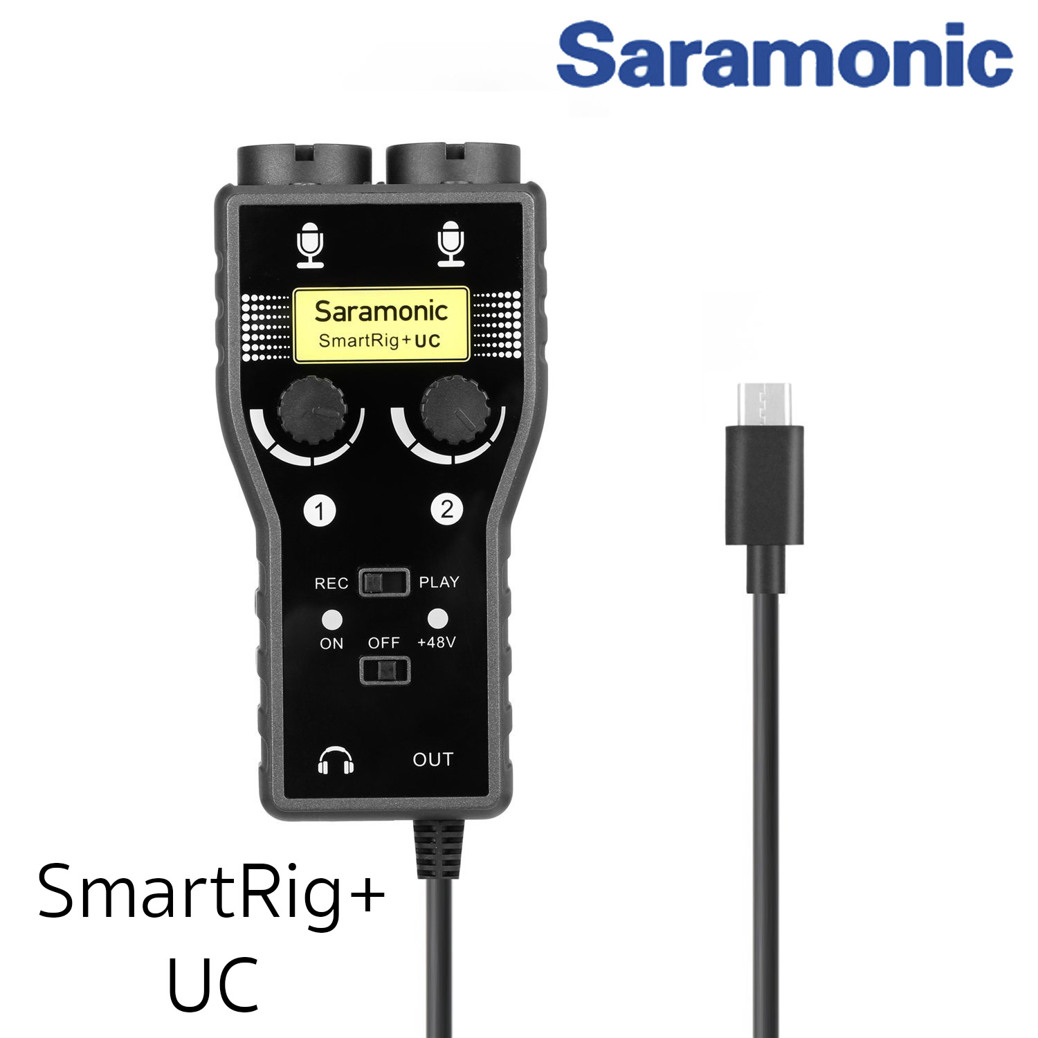 Saramonic SmartRig+ UC 2-Track XLR & 3.5mm Microphone Mixer + Guitar Audio Interface for USB Type-C Devices Including Samsung Galaxy, LG, HTC Google Pixel, Google Nexus, & Other USB C Type Smartphones รับประกันศูนย์ไทย 1 ปี
