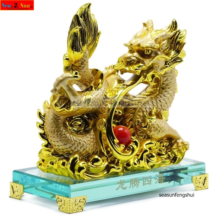 มังกรทองเล่นลูกแก้ว7.5นิ้ว