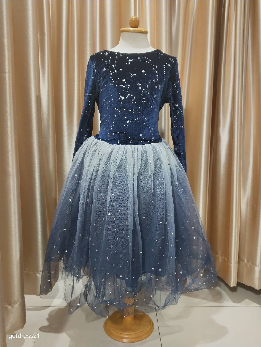 ชุดเด็กลายราศีแขนยาวน้ำเงิน