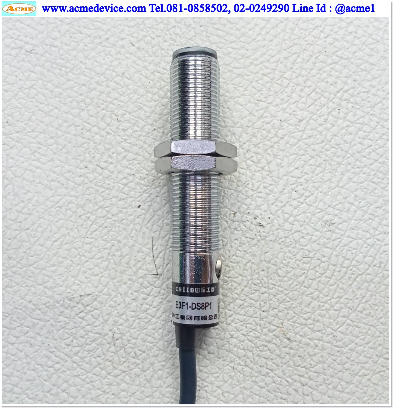 Photoelectric รุ่น E3F1-DS8P1, M12, ระยะ 80mm, 3wire, PNP, NO, Shielded