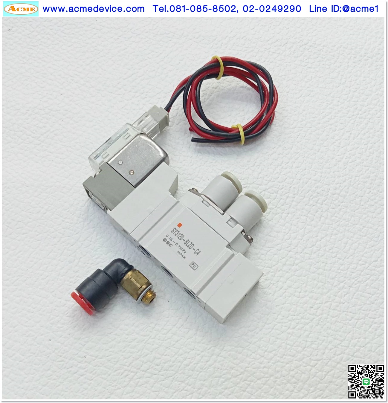 Solenoid Valve SMC รุ่น SY3120-6LZD-C4, 5/2, 2-position single, coil 12Vdc