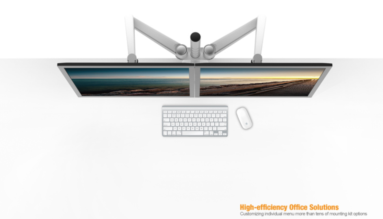 ขาตั้งจอคอมพิวเตอร์สำหรับ 2 จอ วัสดุอลูมิเนียม แข็งแรง ราคาถูก