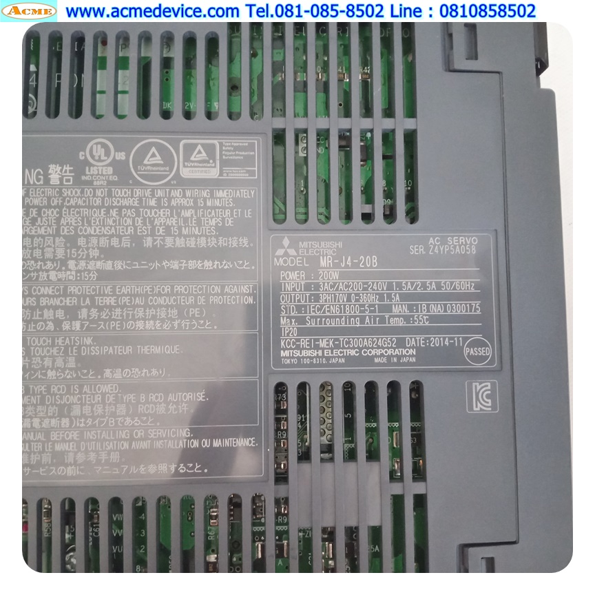 Servo Drive Mitsubishi รุ่น MR-J4-20B, 200W